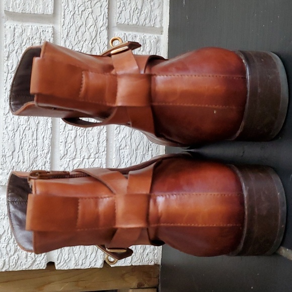 Woman's Pertini Brown Leather Ankle Boots Size 10 - Picture 5 of 10